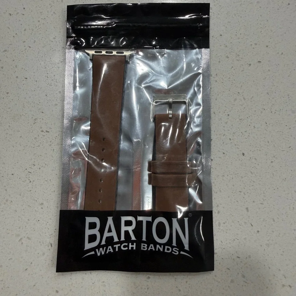 Barton Watch‎ Bands Apple Watch Leather Strap Walnut Brown 42mm LHQR New